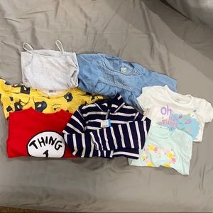 Lot of 7 Girls Tops Tees Tanks 4T